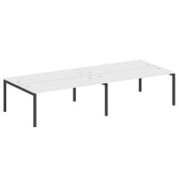 Metal System Quattro 5x5 50БП.СМ-4.5 (Белый/Черный) Рабочая станция на 4 раб.места на П-образном м/к