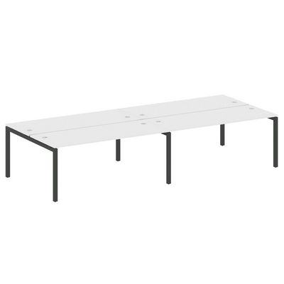 Metal System Quattro 5x5 50БП.СМ-4.5 (Белый/Черный) Рабочая станция на 4 раб.места на П-образном м/к