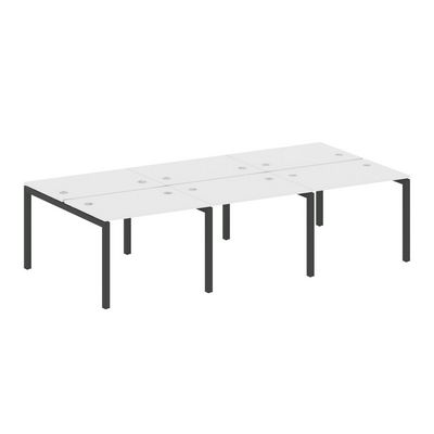 Metal System Quattro 5x5 50БП.СМ-6.1 (Белый/Антрацит) Рабочая станция на 6 раб.мест на П-образном м/к