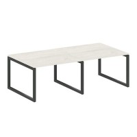 Metal System Quattro 5x5 50БО.ПРГ-2.2 (Дуб наварра/Черный) Переговорный стол на О-образном м/к