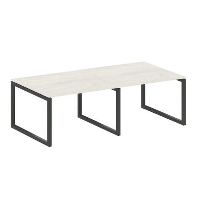 Metal System Quattro 5x5 50БО.ПРГ-2.2 (Дуб наварра/Черный) Переговорный стол на О-образном м/к