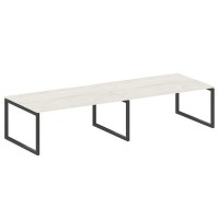 Metal System Quattro 5x5 50БО.ПРГ-2.5 (Дуб наварра/Черный) Переговорный стол на О-образном м/к