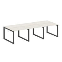 Metal System Quattro 5x5 50БО.ПРГ-3.1 (Дуб наварра/Черный) Переговорный стол на О-образном м/к