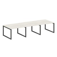 Metal System Quattro 5x5 50БО.ПРГ-3.2 (Дуб наварра/Черный) Переговорный стол на О-образном м/к