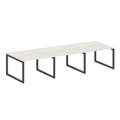 Metal System Quattro 5x5 50БО.ПРГ-3.2 (Дуб наварра/Черный) Переговорный стол на О-образном м/к