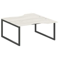 Metal System Quattro 5x5 50БО.РАС-СА-2.1 (Дуб наварра/Черный) Рабочая станция криволинейная на О-образном м/к