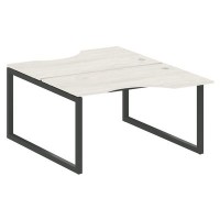 Metal System Quattro 5x5 50БО.РАС-СА-2.2 (Дуб наварра/Черный) Рабочая станция криволинейная на О-образном м/к