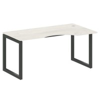 Metal System Quattro 5x5 50БО.СА-1 Пр (Дуб наварра/Черный) Стол криволинейный правый на О-образном м/к