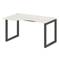 Metal System Quattro 5x5 50БО.СА-2 Л (Дуб наварра/Черный) Стол криволинейный левый на О-образном м/к