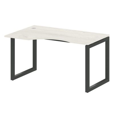 Metal System Quattro 5x5 50БО.СА-2 Л (Дуб наварра/Антрацит) Стол криволинейный левый на О-образном м/к