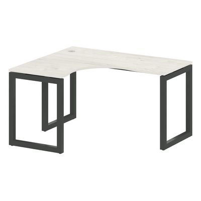 Metal System Quattro 5x5 50БО.СА-3 Л (Дуб наварра/Антрацит) Стол криволинейный левый на О-образном м/к