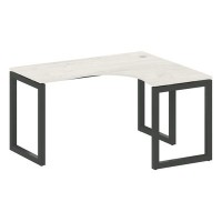 Metal System Quattro 5x5 50БО.СА-3 Пр (Дуб наварра/Черный) Стол криволинейный правый на О-образном м/к