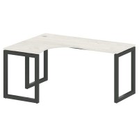 Metal System Quattro 5x5 50БО.СА-4 Л (Дуб наварра/Черный) Стол криволинейный левый на О-образном м/к