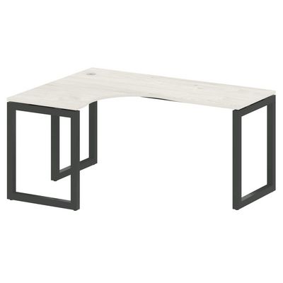 Metal System Quattro 5x5 50БО.СА-4 Л (Дуб наварра/Черный) Стол криволинейный левый на О-образном м/к