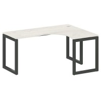 Metal System Quattro 5x5 50БО.СА-4 Пр (Дуб наварра/Черный) Стол криволинейный правый на О-образном м/к