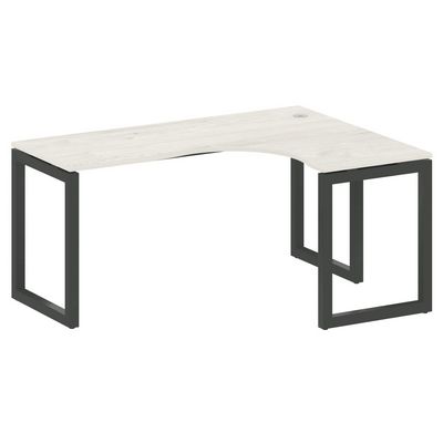 Metal System Quattro 5x5 50БО.СА-4 Пр (Дуб наварра/Антрацит) Стол криволинейный правый на О-образном м/к