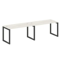 Metal System Quattro 5x5 50БО.СМ-2.3 (Дуб наварра/Черный) Рабочая станция на 2 раб.места на О-образном м/к