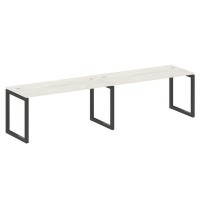 Metal System Quattro 5x5 50БО.СМ-2.4 (Дуб наварра/Черный) Рабочая станция на 2 раб.места на О-образном м/к