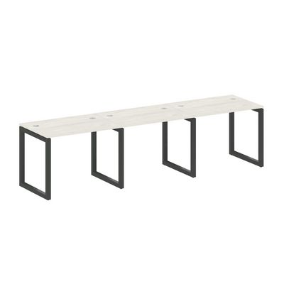 Metal System Quattro 5x5 50БО.СМ-3.1 (Дуб наварра/Антрацит) Рабочая станция на 3 раб.места на О-образном м/к