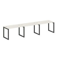 Metal System Quattro 5x5 50БО.СМ-3.2 (Дуб наварра/Черный) Рабочая станция на 3 раб.места на О-образном м/к