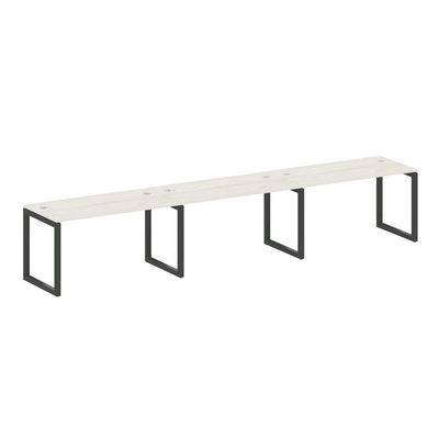 Metal System Quattro 5x5 50БО.СМ-3.3 (Дуб наварра/Черный) Рабочая станция на 3 раб.места на О-образном м/к