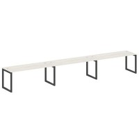 Metal System Quattro 5x5 50БО.СМ-3.5 (Дуб наварра/Черный) Рабочая станция на 3 раб.места на О-образном м/к