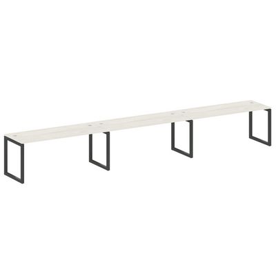 Metal System Quattro 5x5 50БО.СМ-3.5 (Дуб наварра/Черный) Рабочая станция на 3 раб.места на О-образном м/к