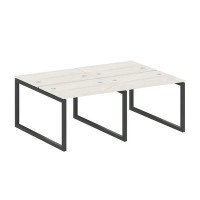 Metal System Quattro 5x5 50БО.СМ-4.1 (Дуб наварра/Черный) Рабочая станция на 4 раб.места на О-образном м/к