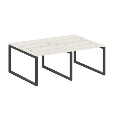 Metal System Quattro 5x5 50БО.СМ-4.1 (Дуб наварра/Черный) Рабочая станция на 4 раб.места на О-образном м/к