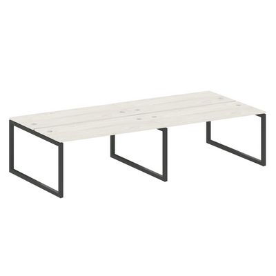 Metal System Quattro 5x5 50БО.СМ-4.4 (Дуб наварра/Антрацит) Рабочая станция на 4 раб.места на О-образном м/к