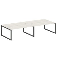 Metal System Quattro 5x5 50БО.СМ-4.5 (Дуб наварра/Черный) Рабочая станция на 4 раб.места на О-образном м/к