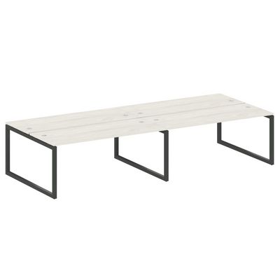 Metal System Quattro 5x5 50БО.СМ-4.5 (Дуб наварра/Антрацит) Рабочая станция на 4 раб.места на О-образном м/к