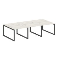 Metal System Quattro 5x5 50БО.СМ-6.1 (Дуб наварра/Черный) Рабочая станция на 6 раб.мест на О-образном м/к