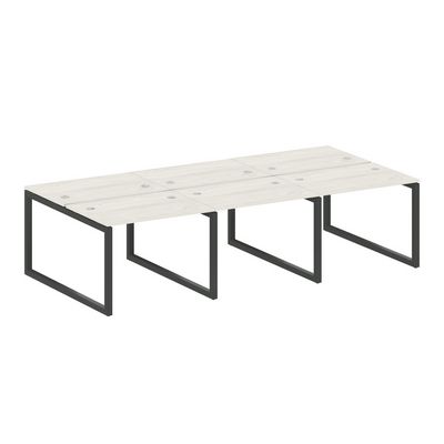 Metal System Quattro 5x5 50БО.СМ-6.1 (Дуб наварра/Антрацит) Рабочая станция на 6 раб.мест на О-образном м/к