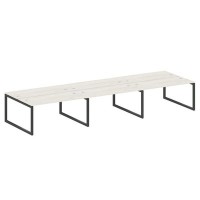 Metal System Quattro 5x5 50БО.СМ-6.4 (Дуб наварра/Черный) Рабочая станция на 6 раб.мест на О-образном м/к