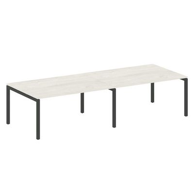 Metal System Quattro 5x5 50БП.ПРГ-2.4 (Дуб наварра/Черный) Переговорный стол на П-образном м/к