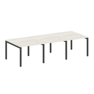 Metal System Quattro 5x5 50БП.ПРГ-3.1 (Дуб наварра/Черный) Переговорный стол на П-образном м/к