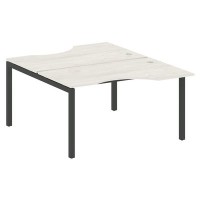 Metal System Quattro 5x5 50БП.РАС-СА-2.2 (Дуб наварра/Черный) Рабочая станция криволинейная на П-образном м/к