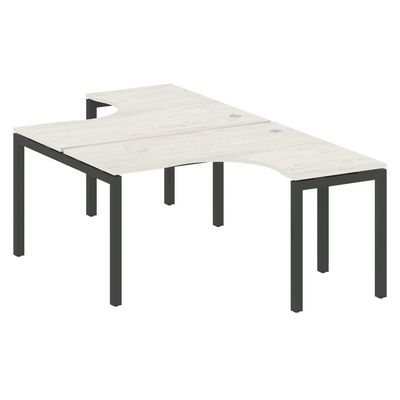 Metal System Quattro 5x5 50БП.РАС-СА-2.3 (Дуб наварра/Антрацит) Рабочая станция криволинейная на П-образном м/к