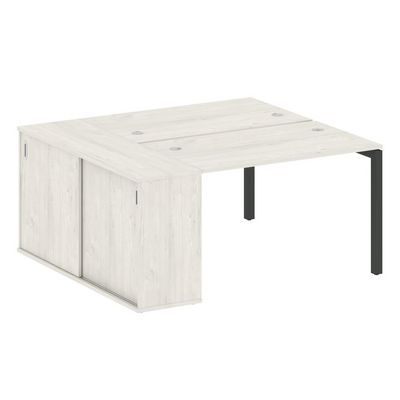 Metal System Quattro 5x5 50БП.РС-СШК-1.2 (Дуб наварра/Антрацит) Рабочая станция на П-образном м/к с опорным шкафом-купе