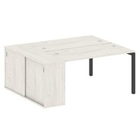 Metal System Quattro 5x5 50БП.РС-СШК-1.3 (Дуб наварра/Черный) Рабочая станция на П-образном м/к с опорным шкафом-купе