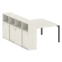 50БП.РС-СШК-4.3 (Дуб наварра/Антрацит) Рабочая станция на П-образном м/к с опорным шкафом-купе