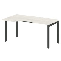 Metal System Quattro 5x5 50БП.СА-1 Л (Дуб наварра/Черный) Стол криволинейный левый на П-образном м/к