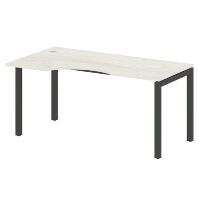 Metal System Quattro 5x5 50БП.СА-1 Л (Дуб наварра/Черный) Стол криволинейный левый на П-образном м/к