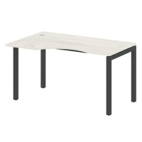 Metal System Quattro 5x5 50БП.СА-2 Л (Дуб наварра/Черный) Стол криволинейный левый на П-образном м/к