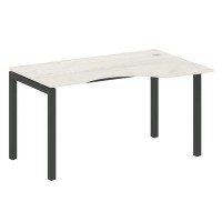 Metal System Quattro 5x5 50БП.СА-2 Пр (Дуб наварра/Черный) Стол криволинейный правый на П-образном м/к