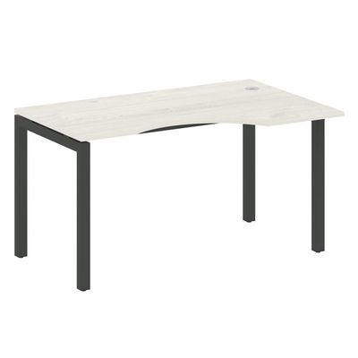 Metal System Quattro 5x5 50БП.СА-2 Пр (Дуб наварра/Антрацит) Стол криволинейный правый на П-образном м/к