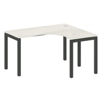 Metal System Quattro 5x5 50БП.СА-3 Пр (Дуб наварра/Черный) Стол криволинейный правый на П-образном м/к