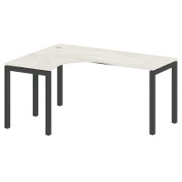 Metal System Quattro 5x5 50БП.СА-4 Л (Дуб наварра/Черный) Стол криволинейный левый на П-образном м/к