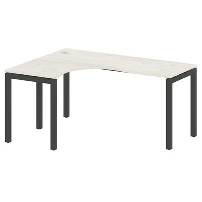 Metal System Quattro 5x5 50БП.СА-4 Л (Дуб наварра/Антрацит) Стол криволинейный левый на П-образном м/к